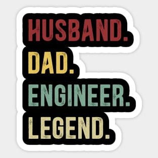 Engineer Funny Vintage Retro Shirt Husband Dad Engineer Legend Sticker